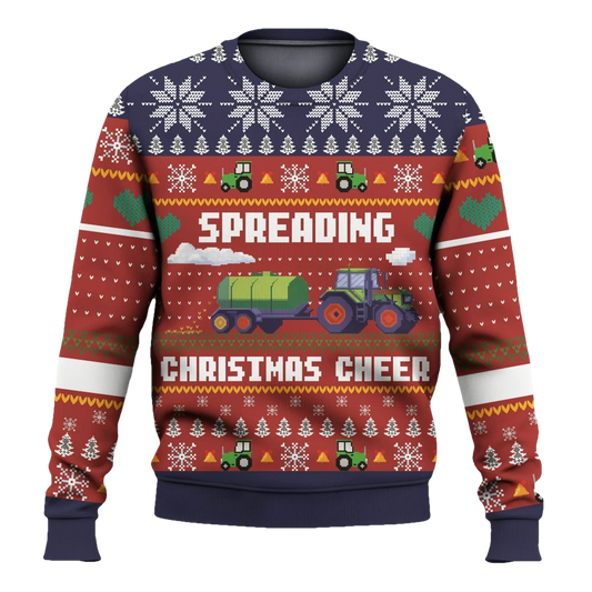 Spreading Christmas Cheer Tractor Ugly Sweater - Moonbestprint