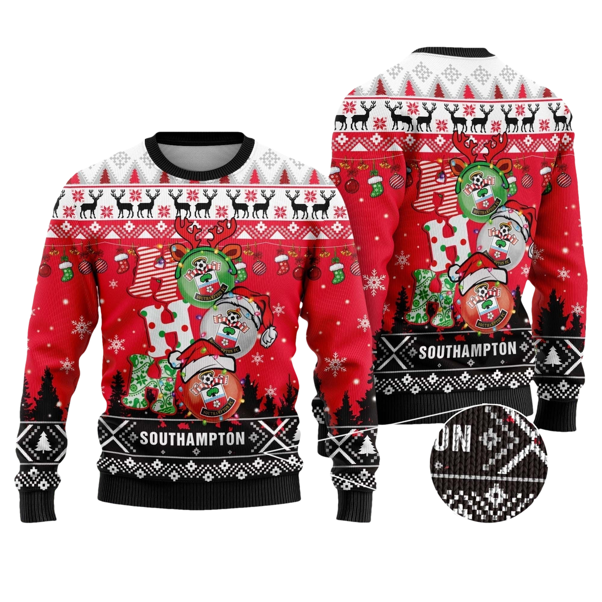 Southampton Football Ho Ho Ho Ugly Christmas Sweater - Moonbestprint