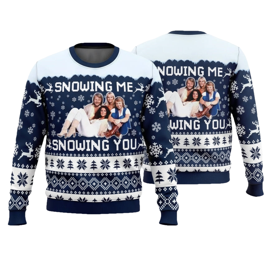 Snowing Me Snowing You ABBA Ugly Christmas Sweater - Moonbestprint