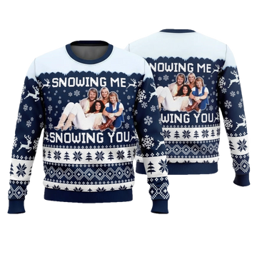 Snowing Me Snowing You ABBA Ugly Christmas Sweater - Moonbestprint