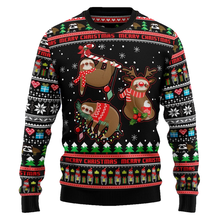 Sloth Merry Christmas Ugly Sweater - Moonbestprint