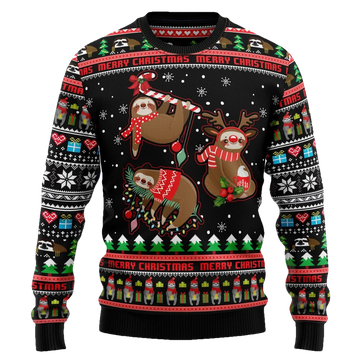 Sloth Merry Christmas Ugly Sweater - Moonbestprint