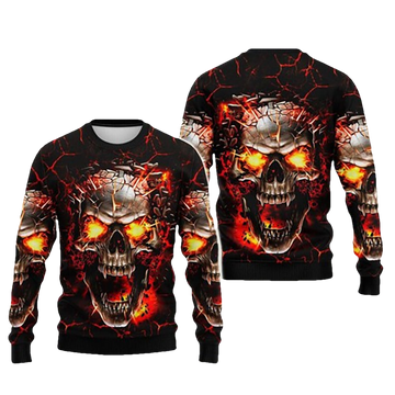 Skull Red Ugly Christmas Sweater - Moonbestprint