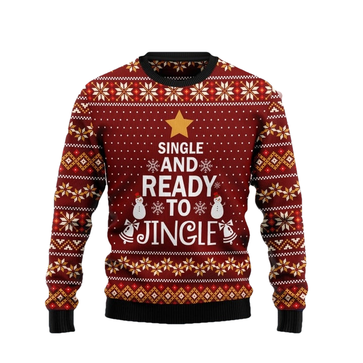 Single And Ready To Jingle Ugly Christmas Sweater - Moonbestprint