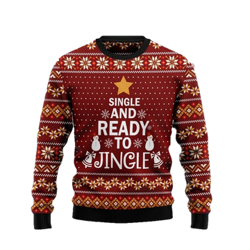 Single And Ready To Jingle Ugly Christmas Sweater - Moonbestprint