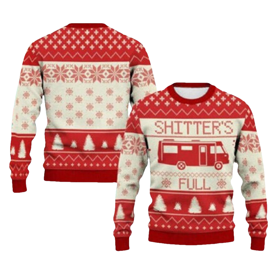 Shitters Full Camping Ugly Christmas Sweater - Moonbestprint