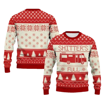 Shitters Full Camping Ugly Christmas Sweater - Moonbestprint