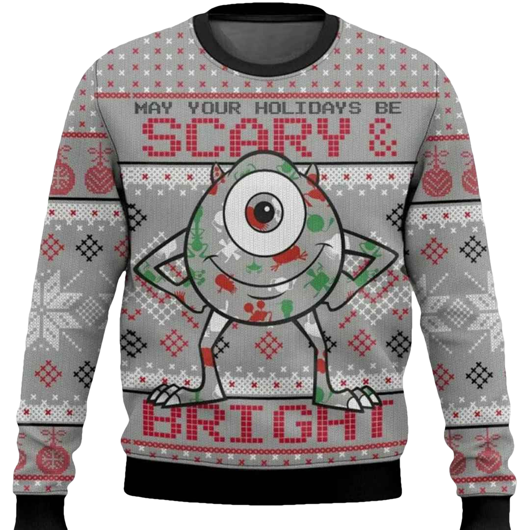 Scary And Bright Monsters Ugly Christmas Sweater - Moonbestprint
