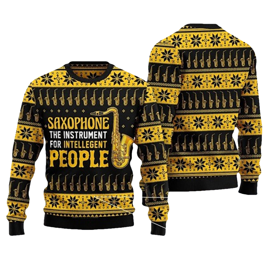 Saxophone Ugly Christmas Sweater - Moonbestprint