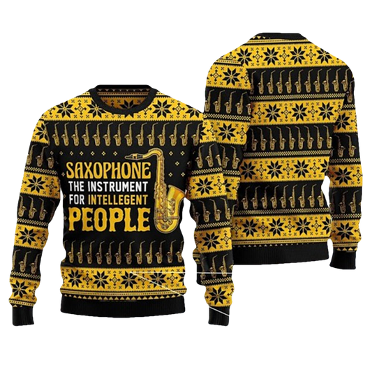 Saxophone Ugly Christmas Sweater - Moonbestprint