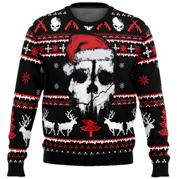 Santa Skull Head Ugly Christmas Sweater - Moonbestprint