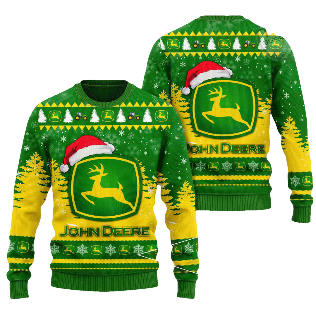 Santa John Deere Ugly Christmas Sweater - Moonbestprint