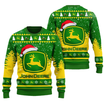 Santa John Deere Ugly Christmas Sweater - Moonbestprint