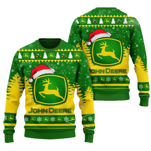 Santa John Deere Ugly Christmas Sweater - Moonbestprint
