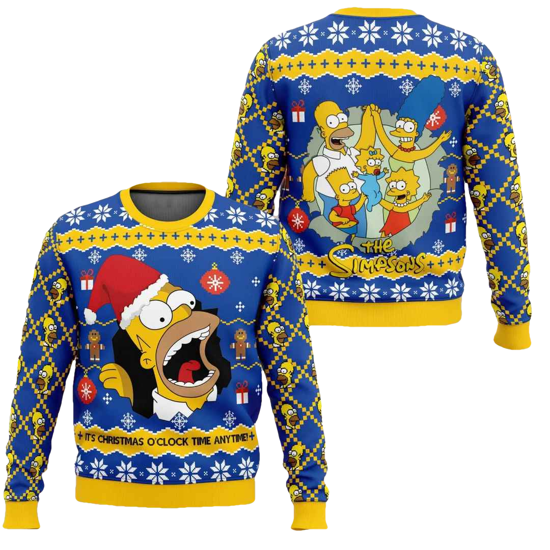 Santa Homer The Simpsons Ugly Christmas Sweater - Moonbestprint