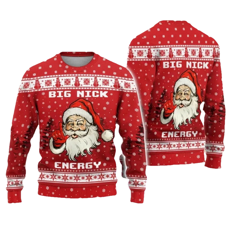 Santa Claus Big Nick Energy Ugly Christmas Sweater - Moonbestprint