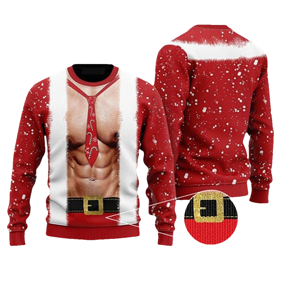 Santa Body Cosplay Ugly Christmas Sweater - Moonbestprint