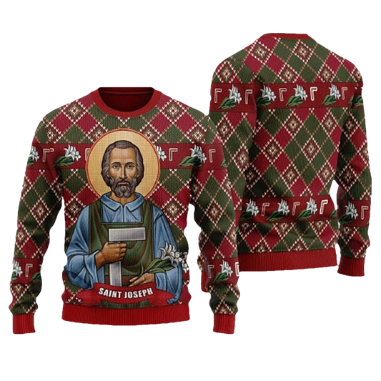 Saint Joseph Ugly Christmas Sweater - Moonbestprint