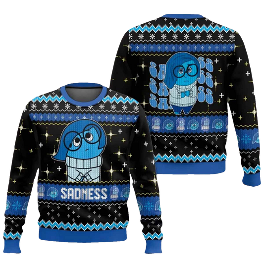 Sadness Inside Out Ugly Christmas Sweater - Moonbestprint