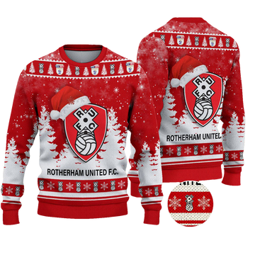 Rotherham United Ugly Christmas Sweater Jumper - Moonbestprint