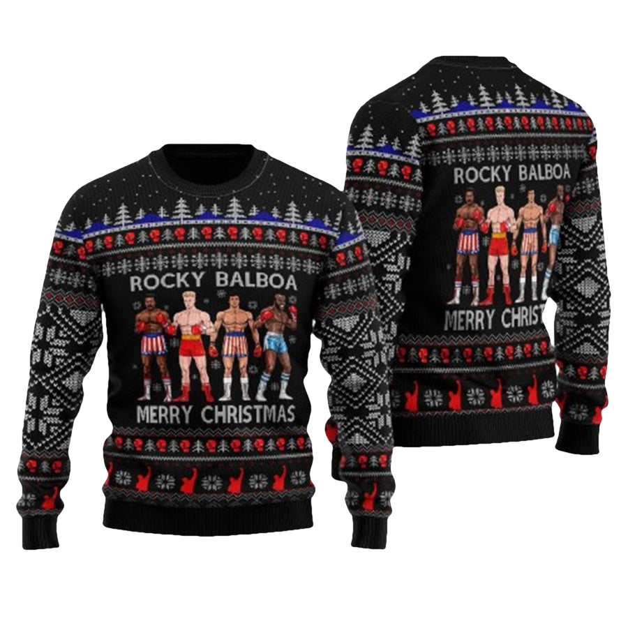 Rocky Balboa Merry Ugly Christmas Sweater - Moonbestprint