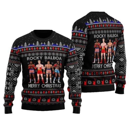 Rocky Balboa Merry Ugly Christmas Sweater - Moonbestprint