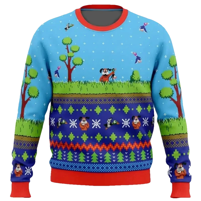 Retro Game Duck Hunt Ugly Christmas Sweater - Moonbestprint