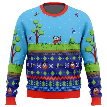 Retro Game Duck Hunt Ugly Christmas Sweater - Moonbestprint