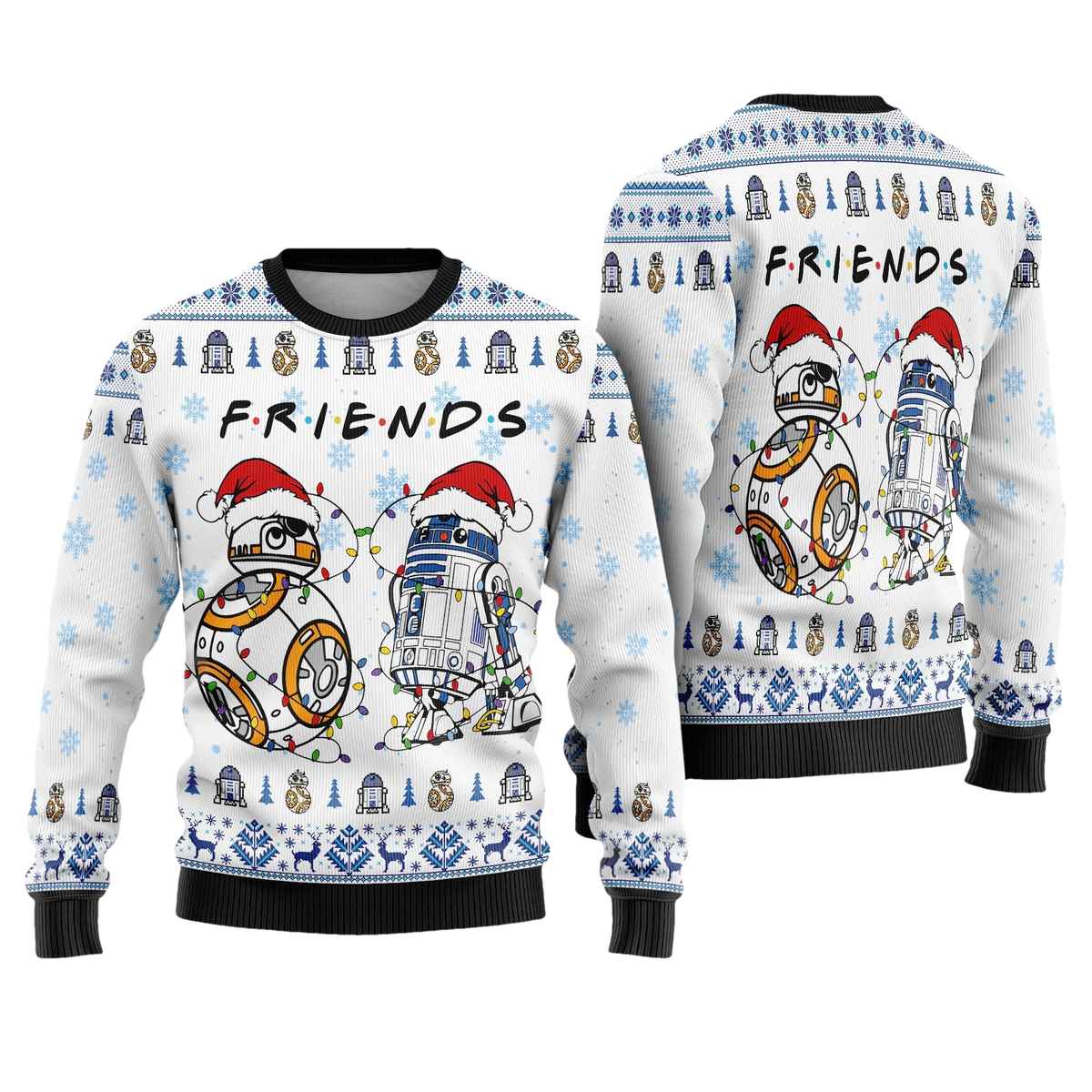 R2-D2 and BB-8 Star Wars Ugly Christmas Sweater - Moonbestprint