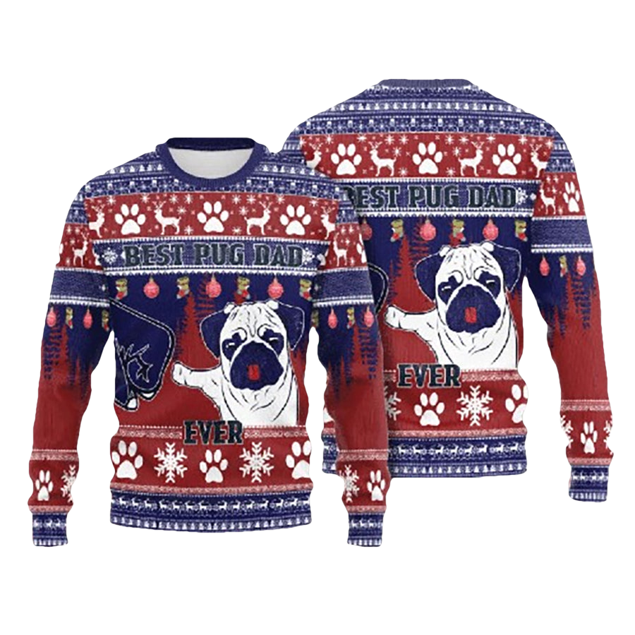 Pug Dad Ugly Christmas Sweater - Moonbestprint