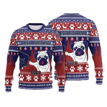 Pug Dad Ugly Christmas Sweater - Moonbestprint