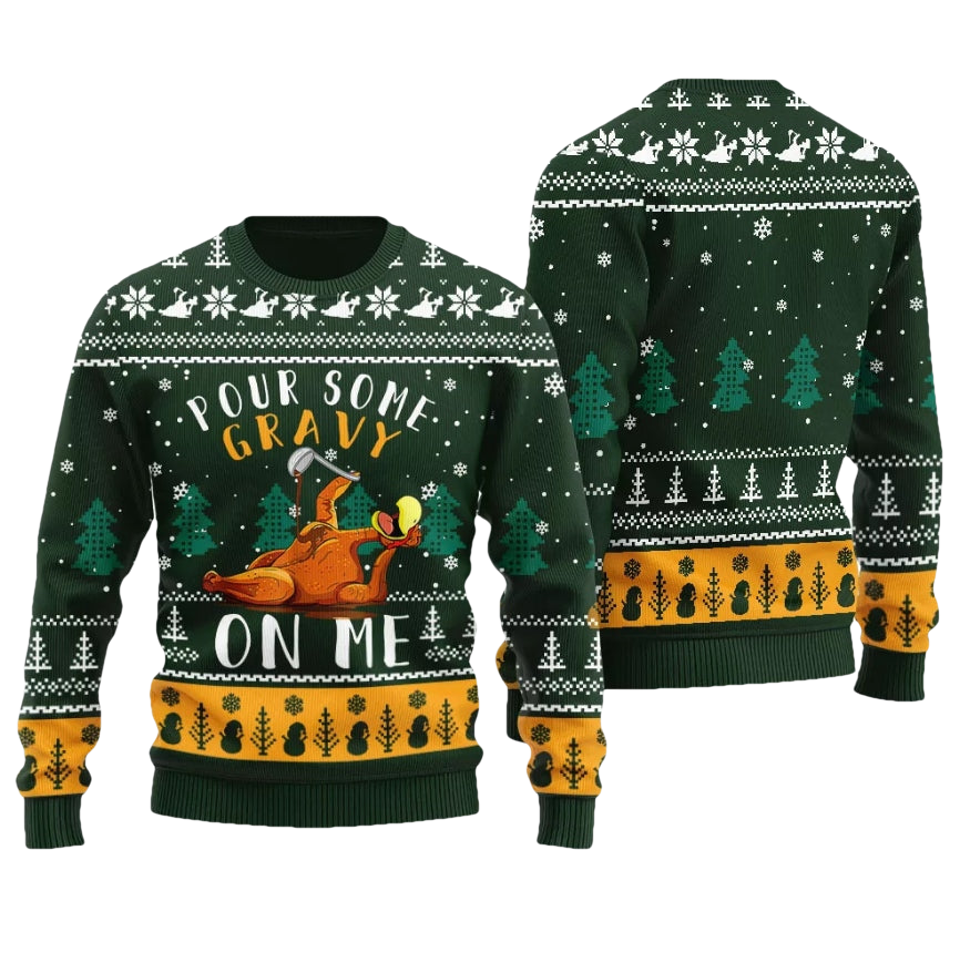 Pour Gravy On Me Turkey Ugly Christmas Sweater - Moonbestprint