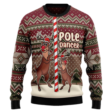 Pole Dancer Reindeer Ugly Christmas Sweater - Moonbestprint