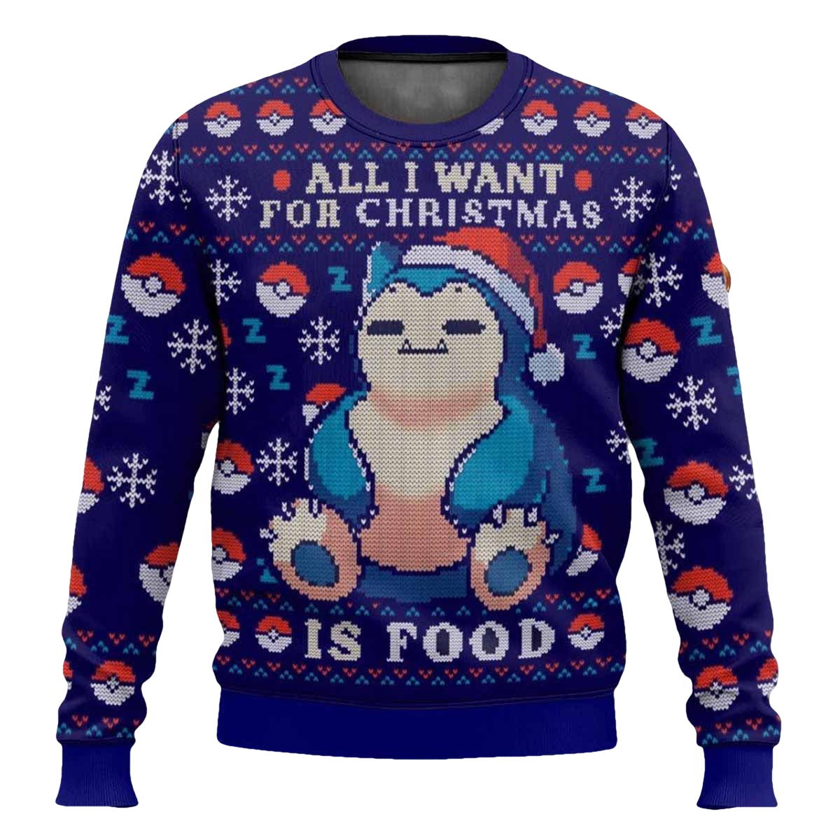 Pokemon Snorlax All I Want For Christmas Is Food Ugly Sweater - Moonbestprint