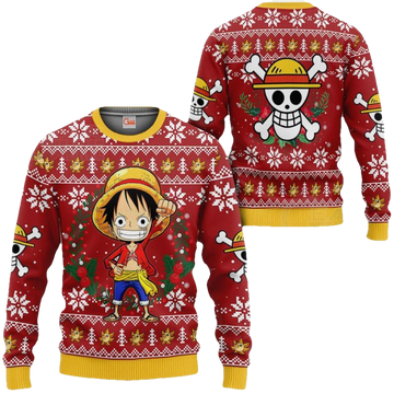 One Piece Luffy Ugly Christmas Sweater - Moonbestprint