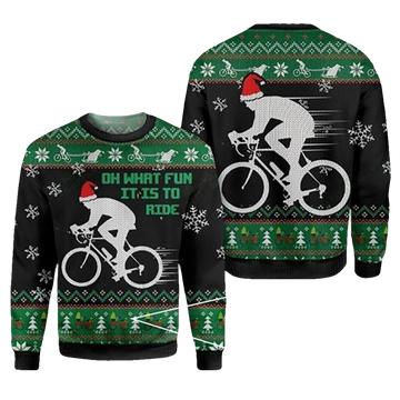 Oh What Fun  Dirt Bike Ugly Christmas Sweater - Moonbestprint