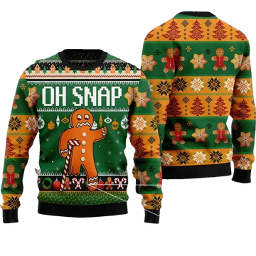 Oh Snap Gingerbread Ugly Christmas Sweater - Moonbestprint