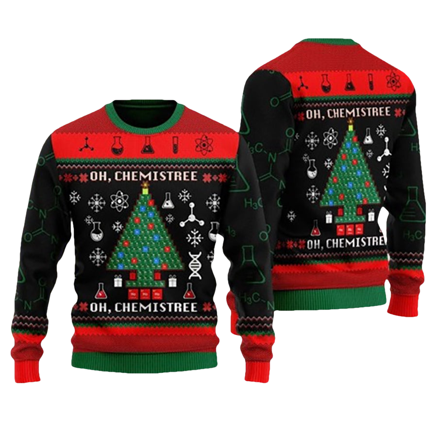 Oh Chemistree Science Ugly Christmas Sweater - Moonbestprint