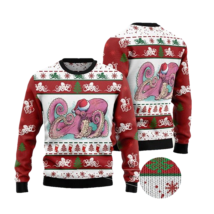 Octopus Ugly Christmas Sweater - Moonbestprint