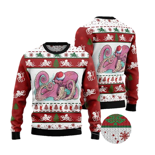 Octopus Ugly Christmas Sweater - Moonbestprint