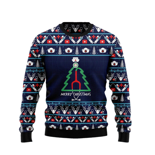 Nurse Christmas Tree Ugly Christmas Sweater - Moonbestprint