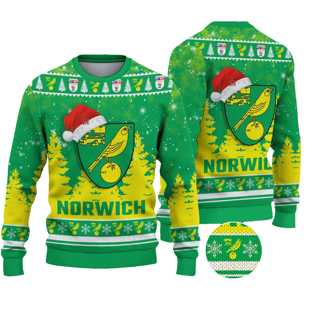 Norwich City Ugly Christmas Sweater Jumper - Moonbestprint