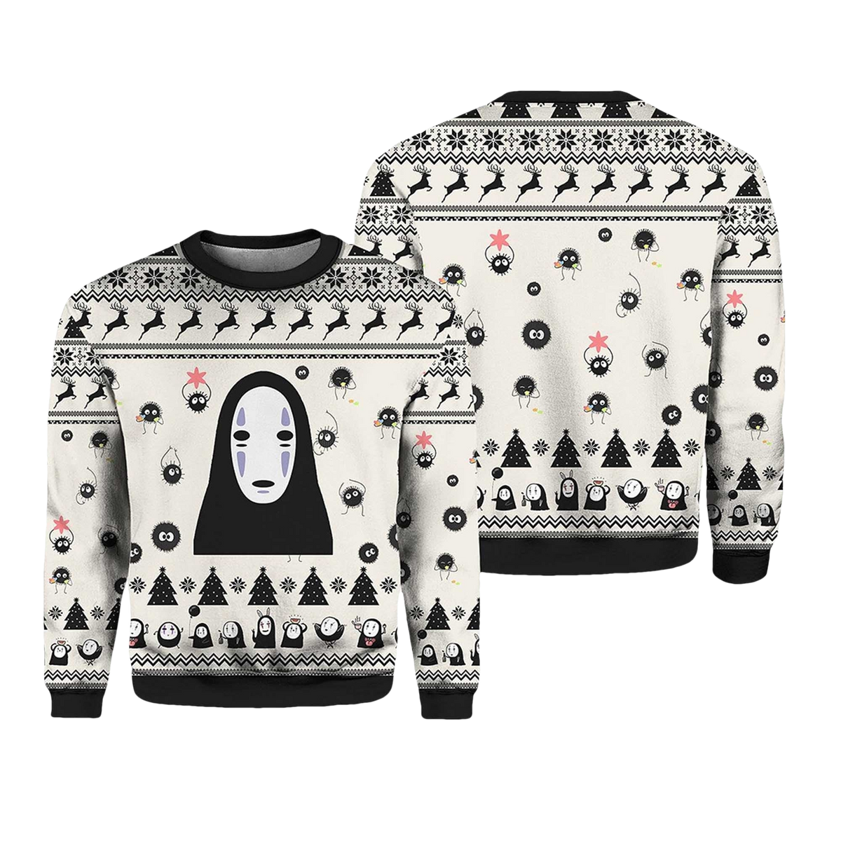 No Face White Ugly Christmas Sweater - Moonbestprint