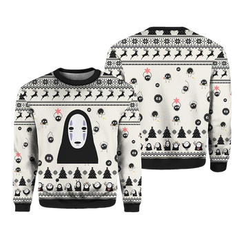 No Face White Ugly Christmas Sweater - Moonbestprint