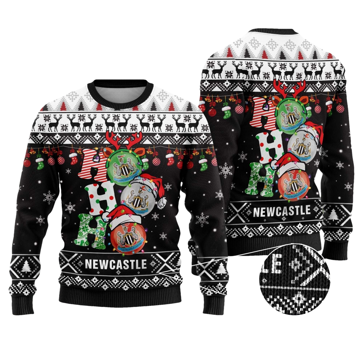 Newcastle United Ho Ho Ho Ugly Christmas Sweater - Moonbestprint