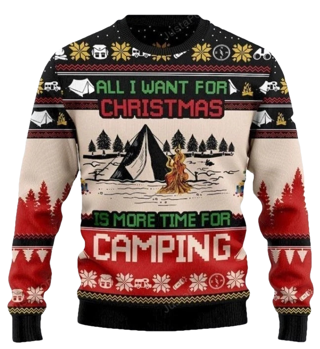 More Time For Camping Christmas Ugly Sweater - Moonbestprint