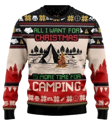 More Time For Camping Christmas Ugly Sweater - Moonbestprint