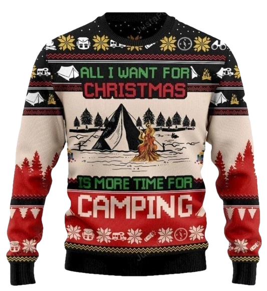 More Time For Camping Christmas Ugly Sweater - Moonbestprint