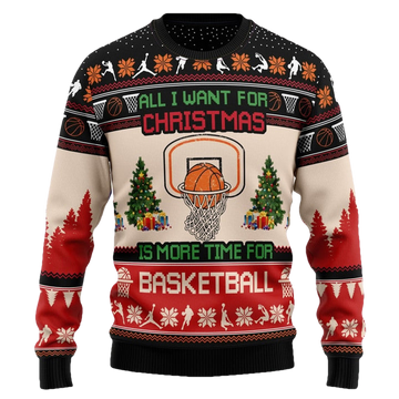 More Time For Basketball Ugly Christmas Sweater - Moonbestprint