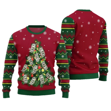 Money Christmas Tree Ugly Christmas Sweater - Moonbestprint